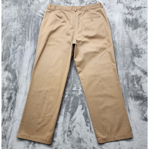 LL Bean Pants Womens 14 PETITE Tan Khaki Classic Fit High Rise Straight Leg - Picture 3 of 13